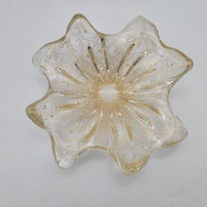 Murano Glass Bowl Gold Aventurine